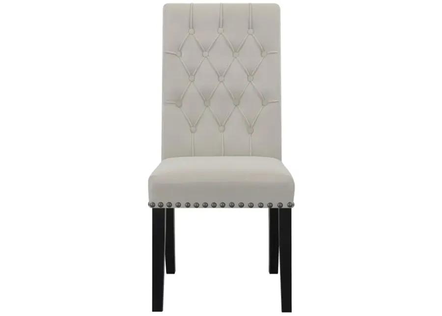 Alana Upholstered Tufted Side Chairs with Nailhead Trim (Set of 2)