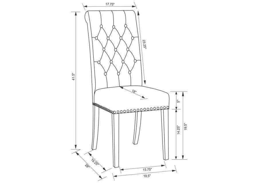 Alana Upholstered Tufted Side Chairs with Nailhead Trim (Set of 2)