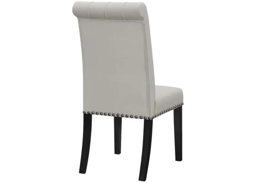 Alana Upholstered Tufted Side Chairs with Nailhead Trim (Set of 2)