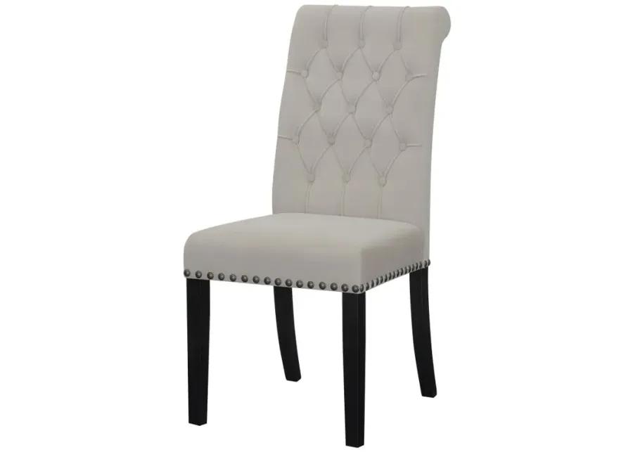 Alana Upholstered Tufted Side Chairs with Nailhead Trim (Set of 2)