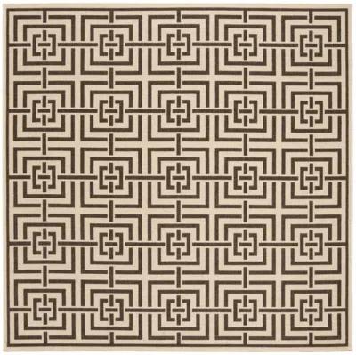 LINDEN 128 Collection LND128U-6SQ Creme / Brown 6'-7" X 6'-7" Square