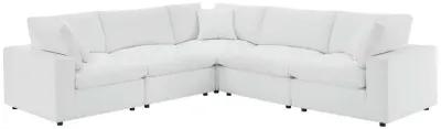 Commix Down Filled Overstuffed Vegan Leather 5-Piece Sectional Sofa