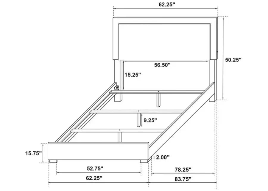 Marceline Queen Bed with LED Headboard White