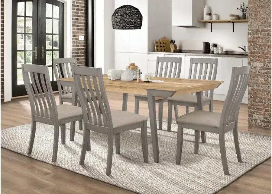 Nogales 7-piece Rectangle Dining Set Acacia and Coastal Grey