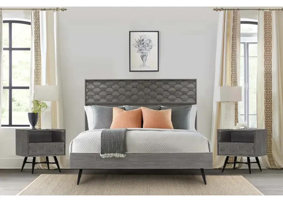 Makena 3 Piece King Bedroom Set in Grey Acacia Wood