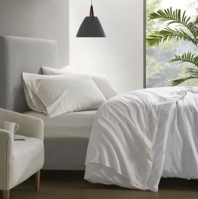 Madison Park Linen Blend Ivory 4PC Sheet Set