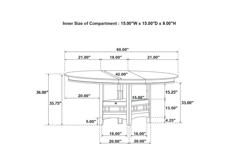 Lavon 5-piece Counter Height Dining Room Set Light Chestnut and Espresso