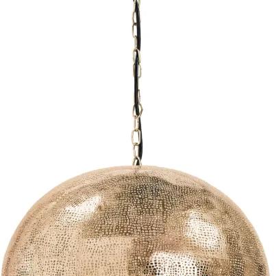 Pierced Metal Sphere Pendant (Natural Brass)