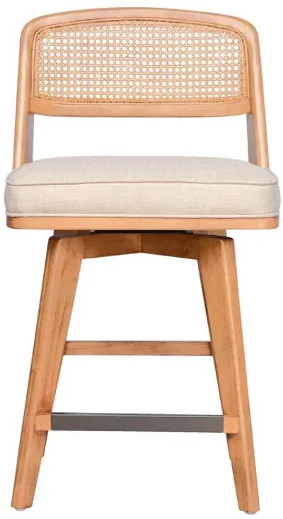 Woven Rattan Back Swivel Counter Stool