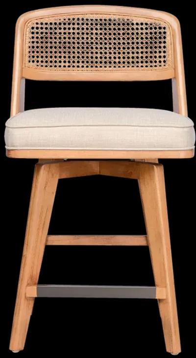 Woven Rattan Back Swivel Counter Stool