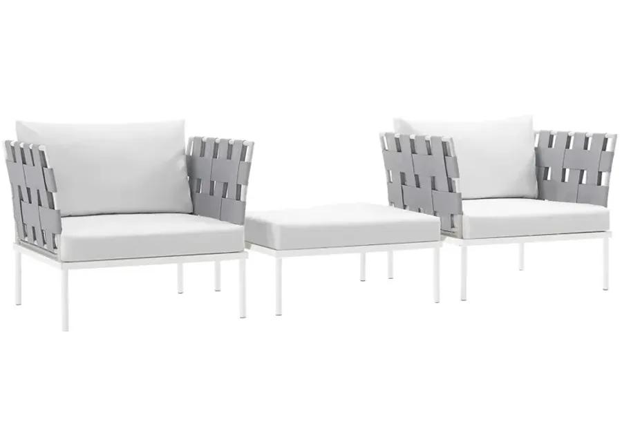 Harmony 3 Piece Outdoor Patio Aluminum Sectional Sofa Set