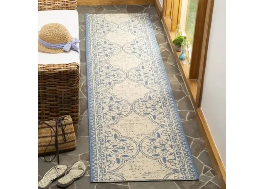 LINDEN 174 Collection LND174M-28 Blue / Creme 2'-2" X 8'