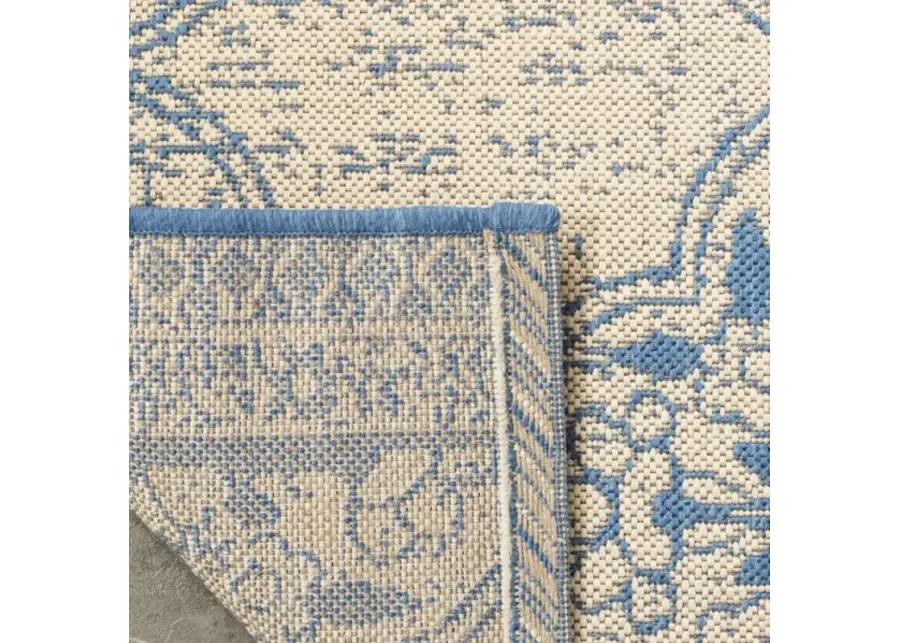 LINDEN 174 Collection LND174M-28 Blue / Creme 2'-2" X 8'