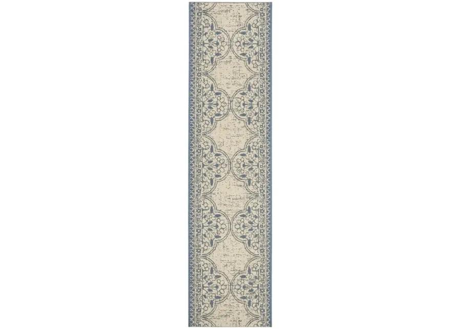 LINDEN 174 Collection LND174M-28 Blue / Creme 2'-2" X 8'