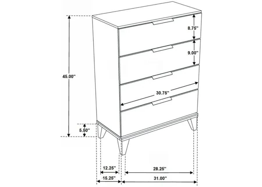 Mays 4-drawer Chest Walnut Brown with Faux Marble Top