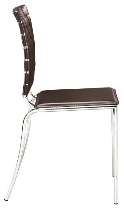 Criss Cross Dining Chair (Set of 4) Espresso