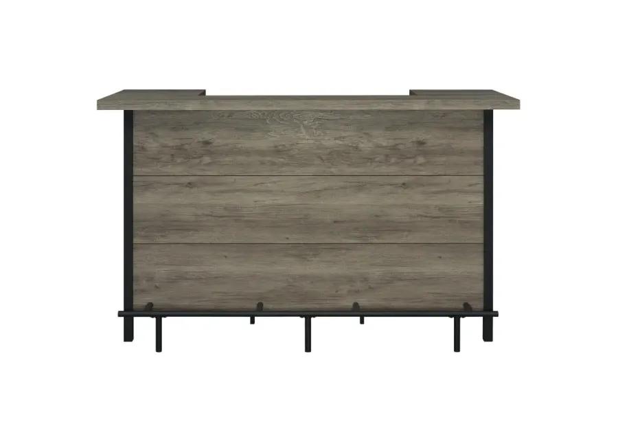 Bellemore Bar Unit with Footrest Grey Driftwood and Black