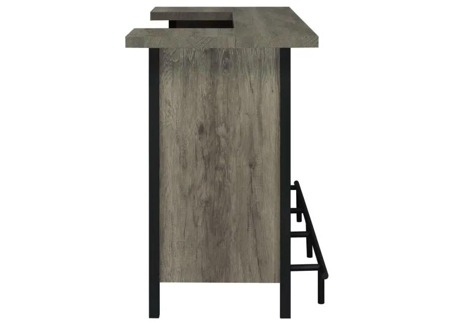 Bellemore Bar Unit with Footrest Grey Driftwood and Black