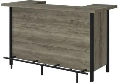 Bellemore Bar Unit with Footrest Grey Driftwood and Black