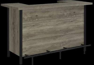 Bellemore Bar Unit with Footrest Grey Driftwood and Black