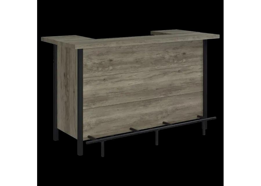 Bellemore Bar Unit with Footrest Grey Driftwood and Black