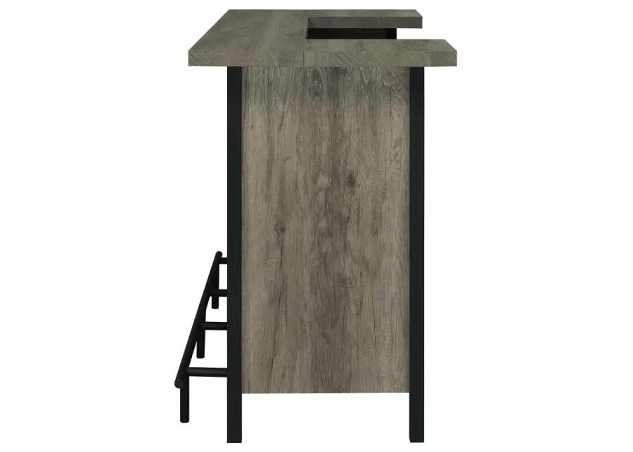 Bellemore Bar Unit with Footrest Grey Driftwood and Black