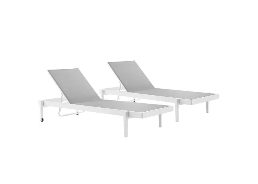 Charleston Outdoor Patio Aluminum Chaise Lounge Chair Set of 2