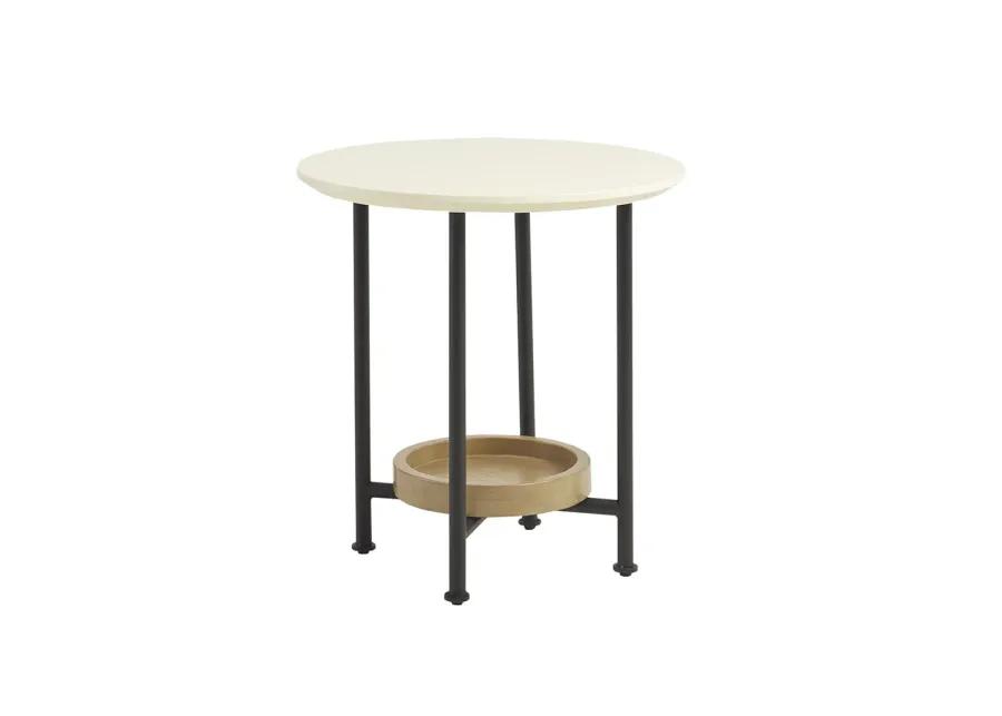 Madison Park Beaumont White/Natural End Table