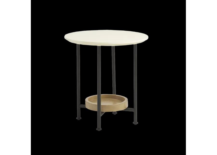 Madison Park Beaumont White/Natural End Table