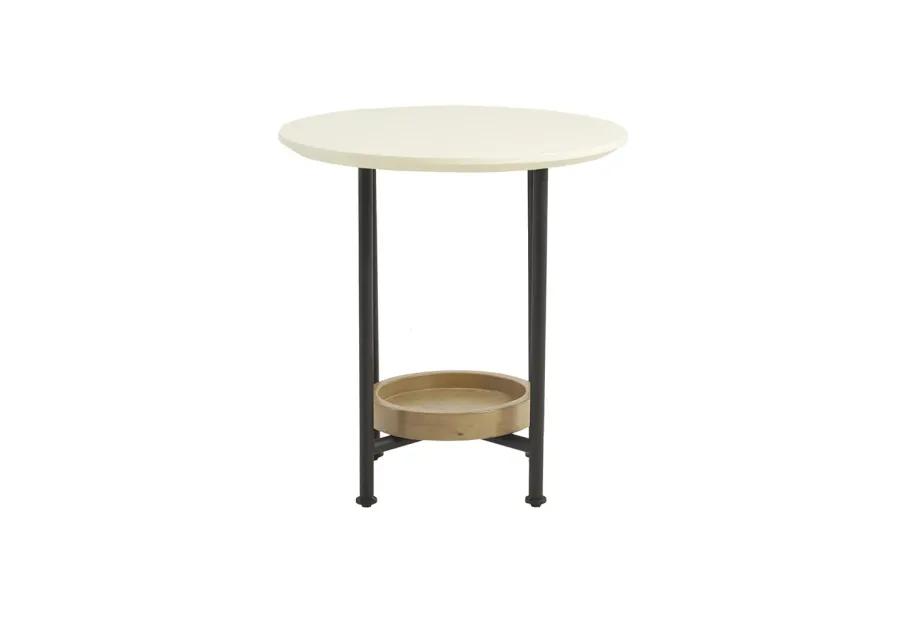 Madison Park Beaumont White/Natural End Table