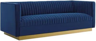 Sanguine Vertical Channel Tufted Performance Velvet Sofa