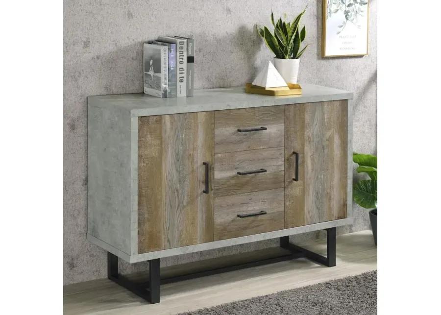 Abelardo 3-drawer Accent Cabinet Weathered Oak and Cement