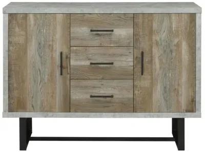 Abelardo 3-drawer Accent Cabinet Weathered Oak and Cement