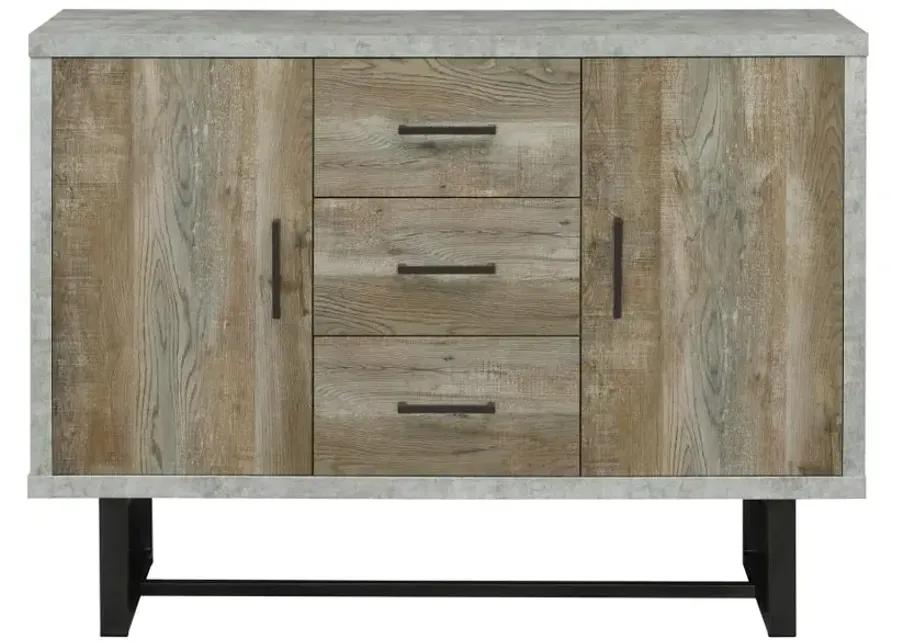 Abelardo 3-drawer Accent Cabinet Weathered Oak and Cement