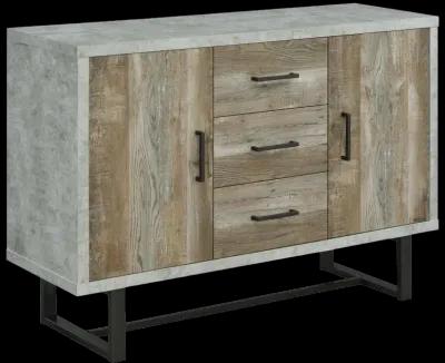 Abelardo 3-drawer Accent Cabinet Weathered Oak and Cement