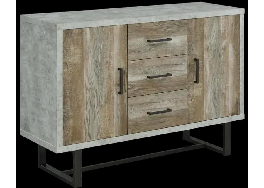 Abelardo 3-drawer Accent Cabinet Weathered Oak and Cement