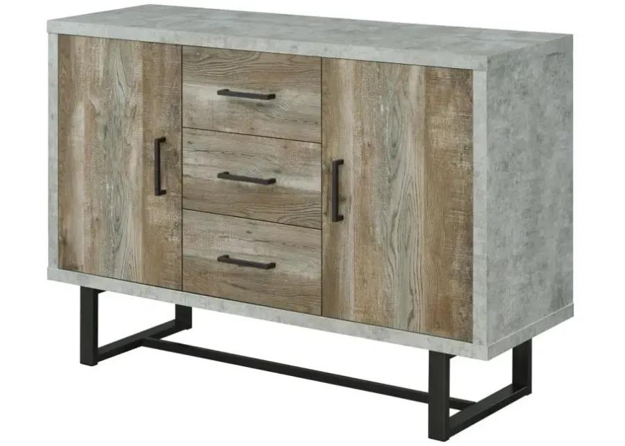 Abelardo 3-drawer Accent Cabinet Weathered Oak and Cement