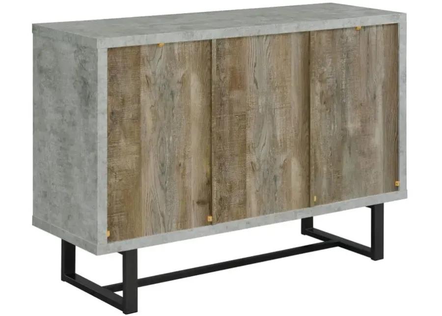 Abelardo 3-drawer Accent Cabinet Weathered Oak and Cement