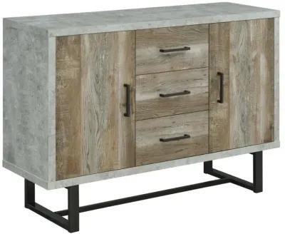 Abelardo 3-drawer Accent Cabinet Weathered Oak and Cement