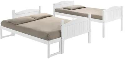 Arlo Twin Over Full Bunk Bed with Ladder White