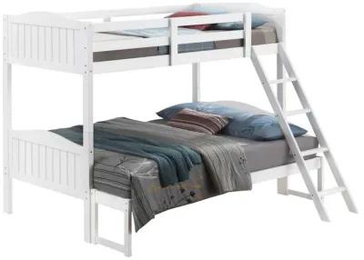 Arlo Twin Over Full Bunk Bed with Ladder White