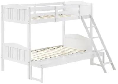 Arlo Twin Over Full Bunk Bed with Ladder White