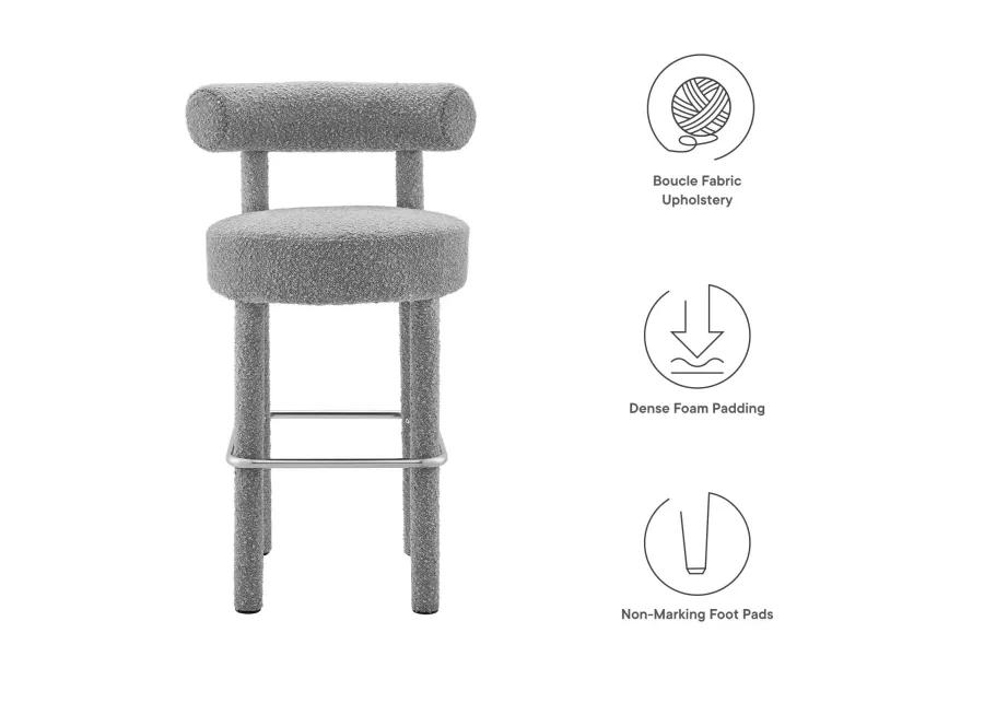 Toulouse Boucle Fabric Bar Stool - Set of 2