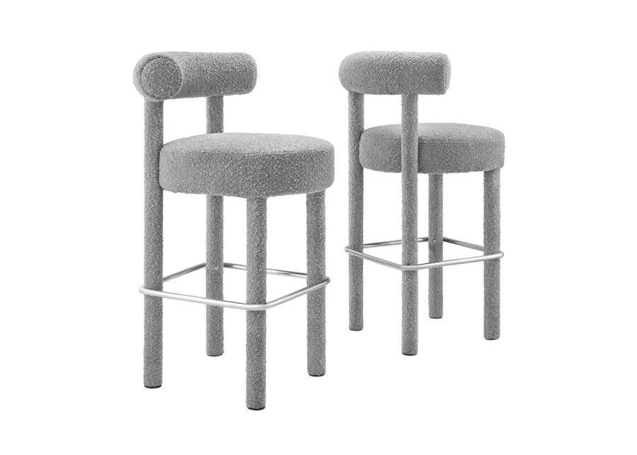 Toulouse Boucle Fabric Bar Stool - Set of 2