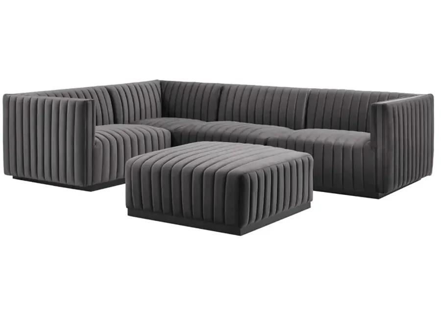 Conjure Channel Tufted Performance Velvet 5-Piece Sectional