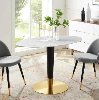 Zinque 48" Oval Artificial Marble Dining Table