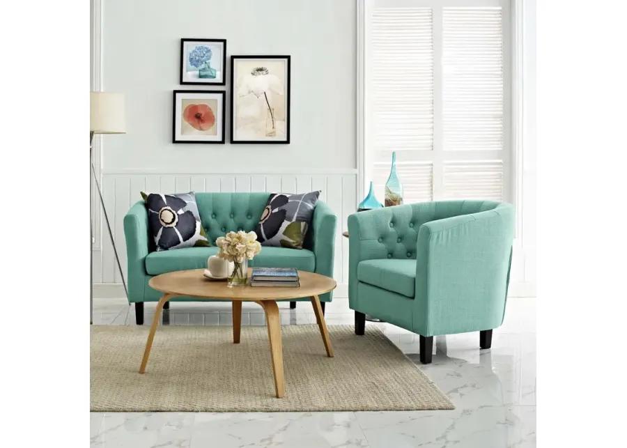 Prospect 2 Piece Upholstered Fabric Loveseat and Armchair Set