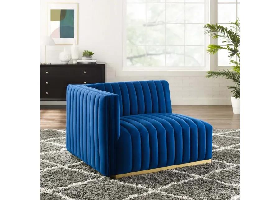 Conjure Channel Tufted Performance Velvet Left-Arm Chair