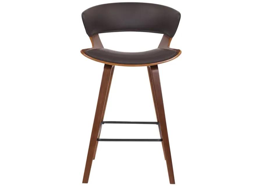 Jagger Modern 26" Wood and Faux Leather Counter Height Bar Stool