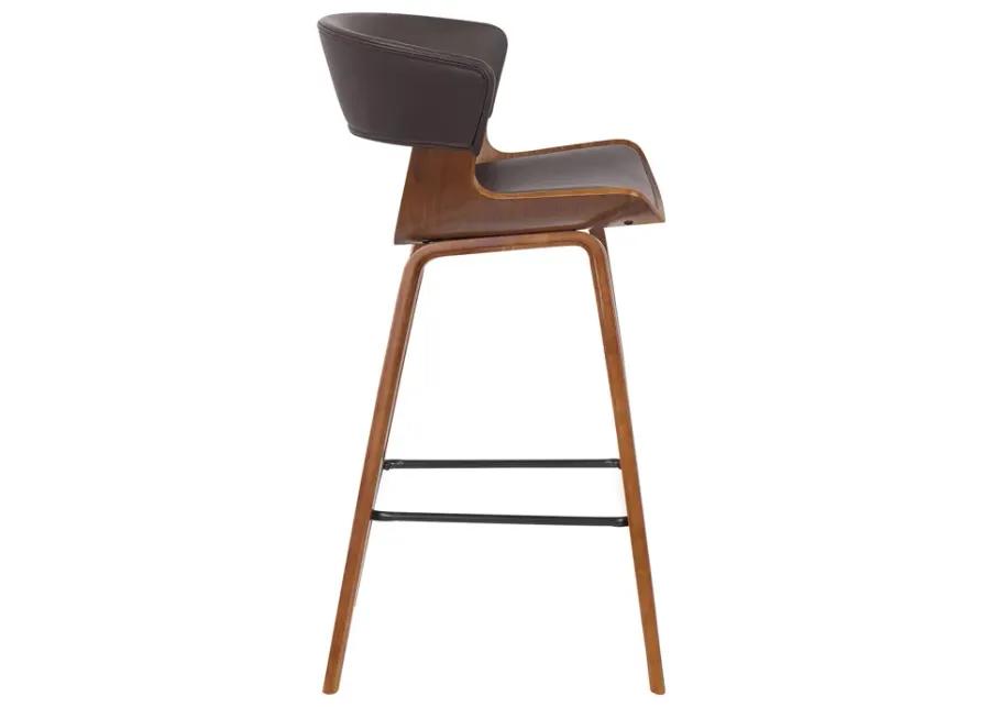 Jagger Modern 26" Wood and Faux Leather Counter Height Bar Stool